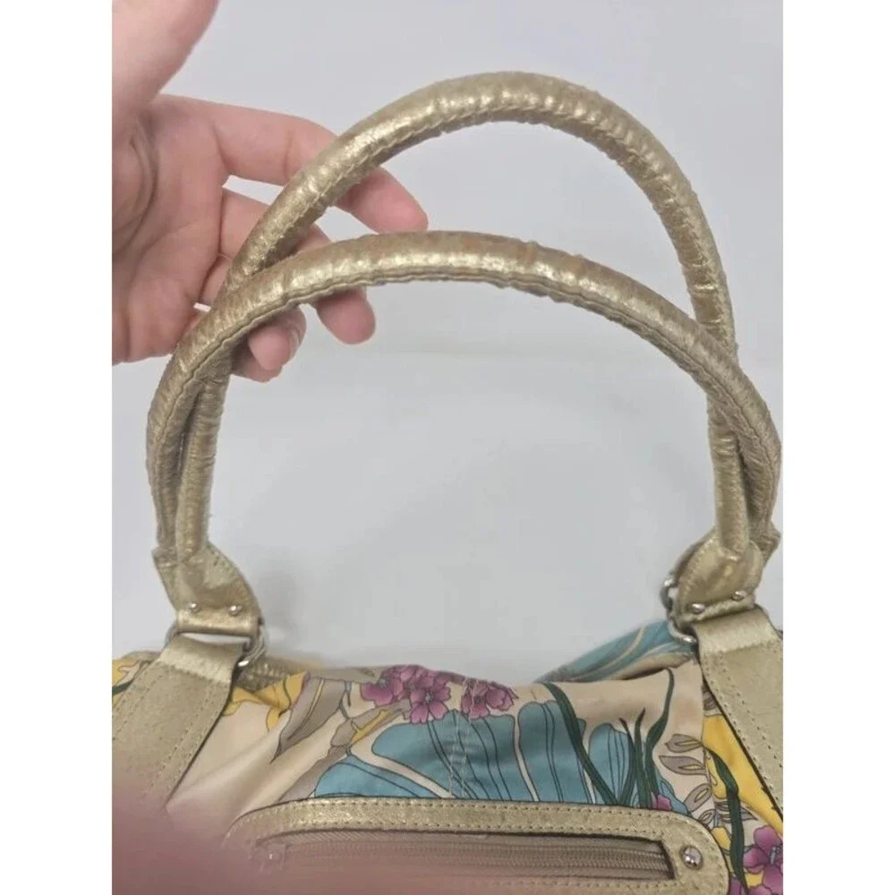 Vintage Kathy Van Zeeland Y2K Paradise Tropical Floral Shoulder Bag Bling Charm